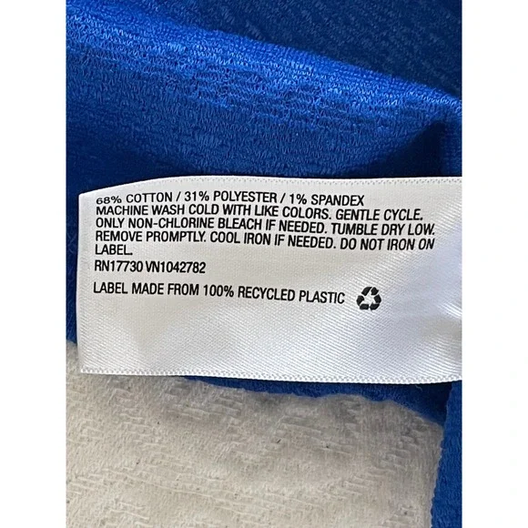 A New Day Royal Blue Textured Puff Sleeve Square Neck Top Women's Medium - Picture 5 of 9